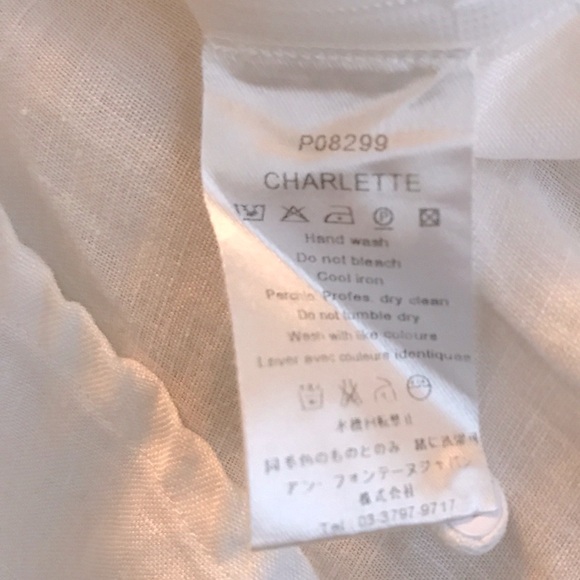 Vintage Anne Fontaine 100% Linen White Button Down Shirt Size 6 - Picture 7 of 8